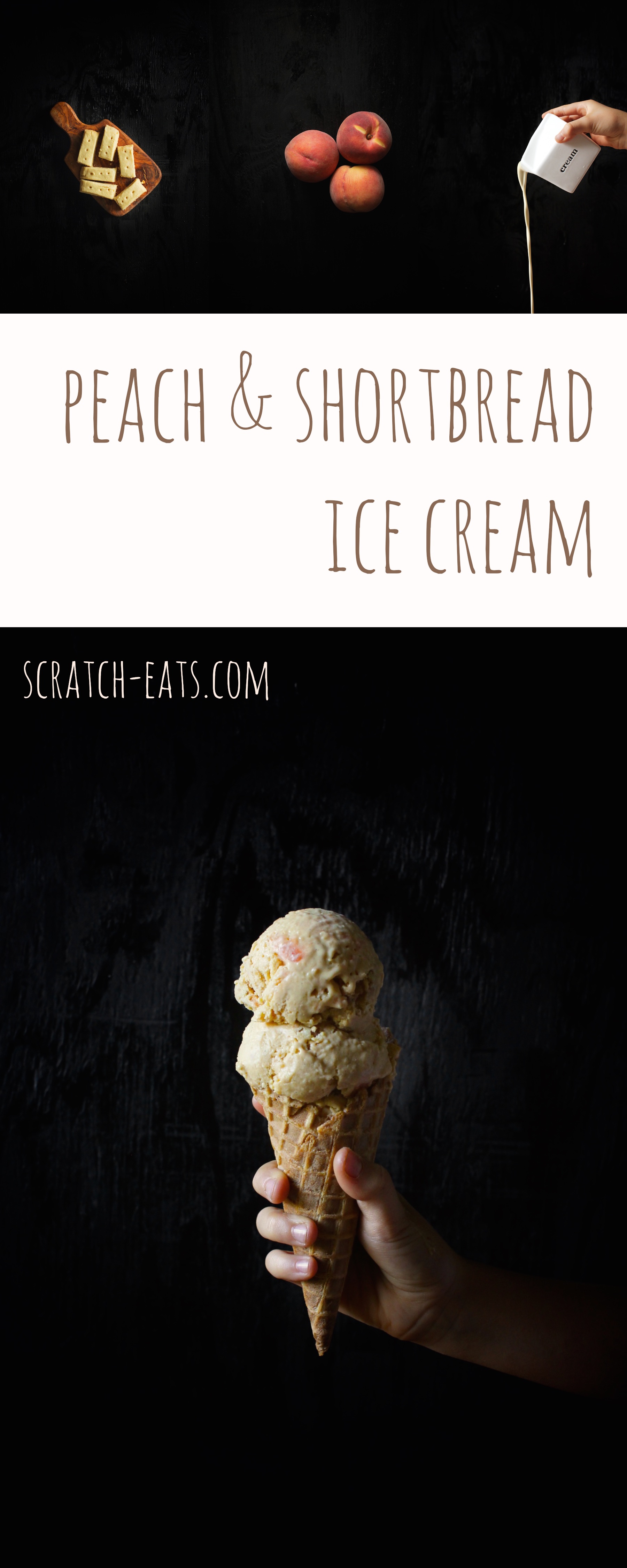Peach & shortbread ice cream