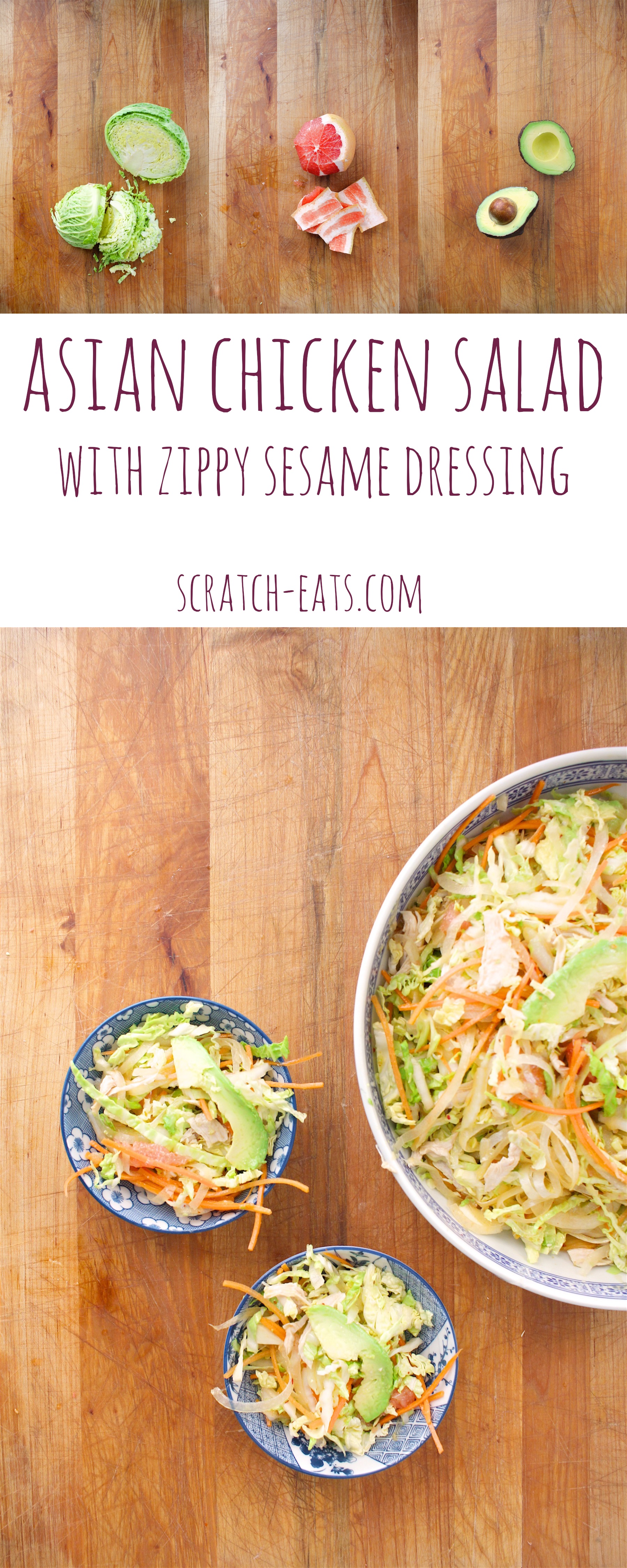 Asian Chicken Salad with Zippy Sesame Dressing